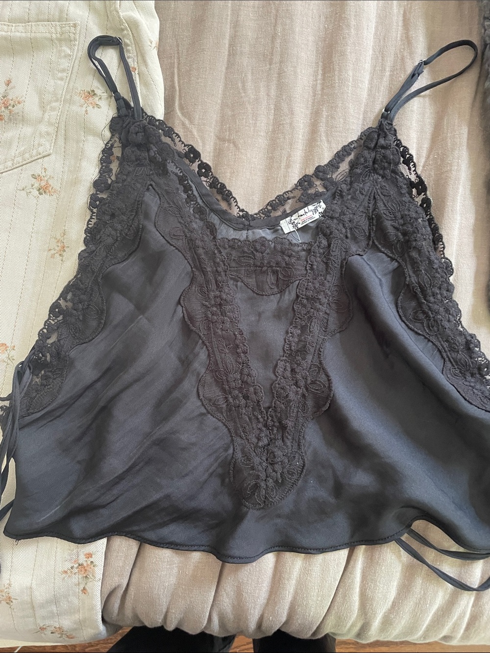 Free People Black Lace top someone like you - Picture 5 of 6